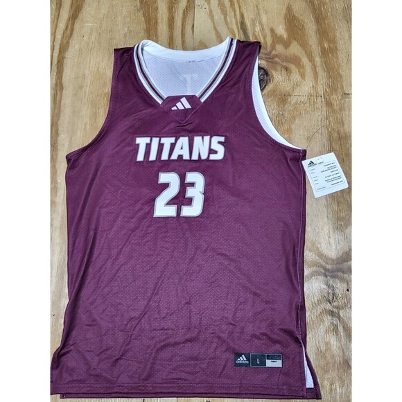 adidas Titan Basketball Jersey Men L Burgundy Sleeveless Mesh Pullover @E7 - Picture 1 of 5
